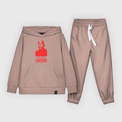 Костюм хлопковый детский Jordan in red, цвет: пыльно-розовый