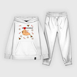 Костюм хлопковый детский Я люблю капибар, цвет: белый