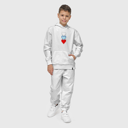 Детский костюм Сердечки триколор / Белый – фото 4