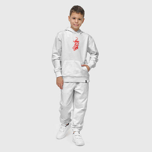 Детский костюм Японский красный дракон / Белый – фото 4