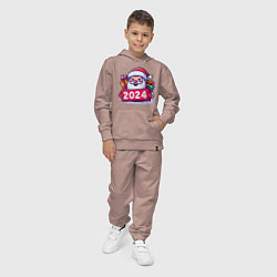 Костюм хлопковый детский С Новым 2024 годом, цвет: пыльно-розовый — фото 2