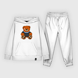 Костюм хлопковый детский Медведь Вова с пластырем, цвет: белый