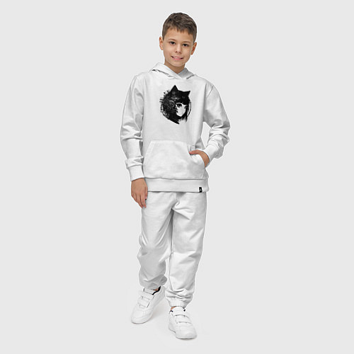Детский костюм Девочка кошка - киберпанк / Белый – фото 4