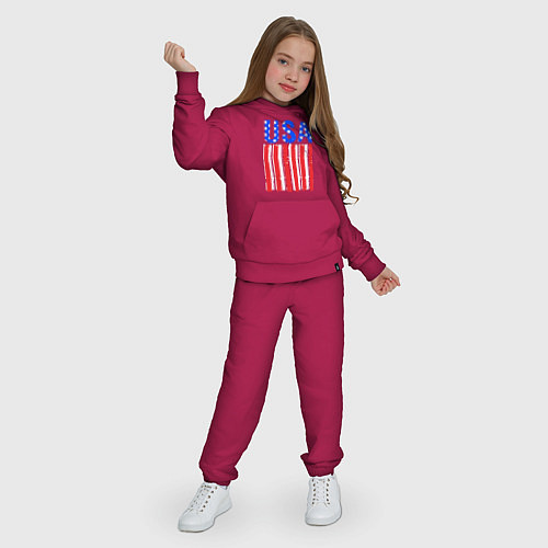 Детский костюм America flag / Маджента – фото 3