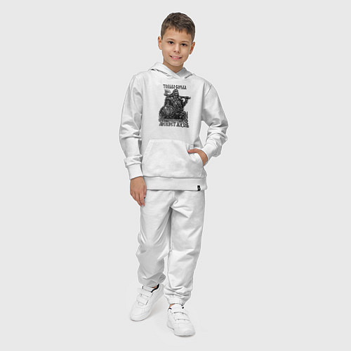 Детский костюм Русич с топором и щитом с символикой велеса / Белый – фото 4