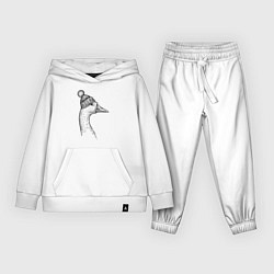 Костюм хлопковый детский Утка в шапке с помпоном, цвет: белый