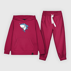 Костюм хлопковый детский Cute shark, цвет: маджента