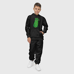 Костюм хлопковый детский Котогурчик мальчик, цвет: черный — фото 2