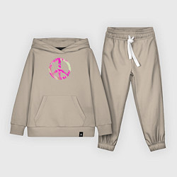 Костюм хлопковый детский Pink peace, цвет: миндальный