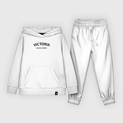 Костюм хлопковый детский Victoria never alone - motto, цвет: белый