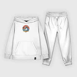 Костюм хлопковый детский Бизнес акула на пляже, цвет: белый