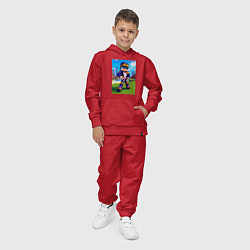 Костюм хлопковый детский Jotaro Kujo and Minecraft - collaboration, цвет: красный — фото 2