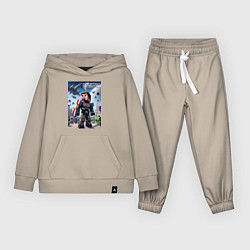 Костюм хлопковый детский Mass effect and Minecraft - collaboration, цвет: миндальный