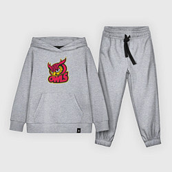 Костюм хлопковый детский Team owls, цвет: меланж