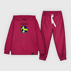 Костюм хлопковый детский Сборная - Швеция, цвет: маджента