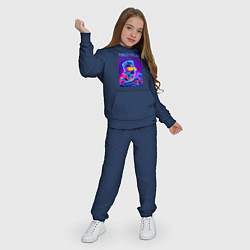 Костюм хлопковый детский Bart Simpson - neon fantasy ai art, цвет: тёмно-синий — фото 2