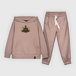 Костюм хлопковый детский Fire yoga, цвет: пыльно-розовый