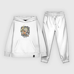 Костюм хлопковый детский One piece молния Moncey D Luffy, цвет: белый