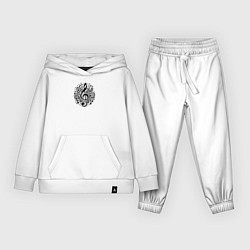 Костюм хлопковый детский Декоративная татуировка с нотами, цвет: белый