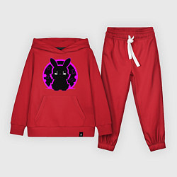 Костюм хлопковый детский Зайка на черном фоне, цвет: красный