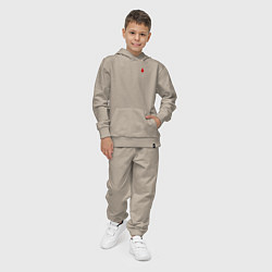 Костюм хлопковый детский Группа крови: вторая положительная, цвет: миндальный — фото 2