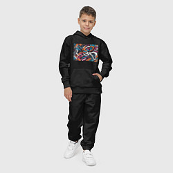 Костюм хлопковый детский Граффити абстракция, цвет: черный — фото 2