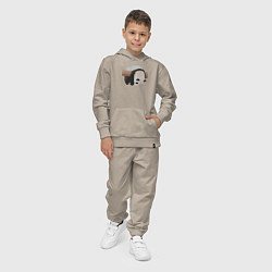 Костюм хлопковый детский Панда спит на ветке, цвет: миндальный — фото 2