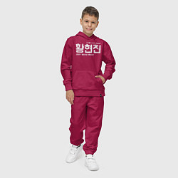 Костюм хлопковый детский Хван Хенджин stray kids, цвет: маджента — фото 2