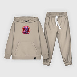 Костюм хлопковый детский Киборг терминатор зеро, цвет: миндальный