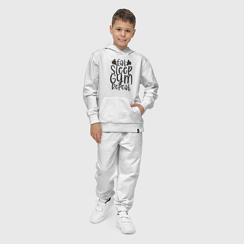 Детский костюм Eat sleep gym / Белый – фото 4