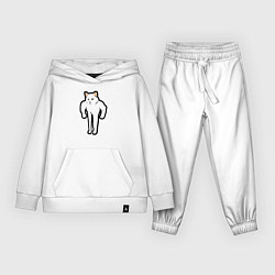 Костюм хлопковый детский Кот качок, цвет: белый