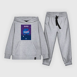 Костюм хлопковый детский NASA фиолетовый плакат, цвет: меланж