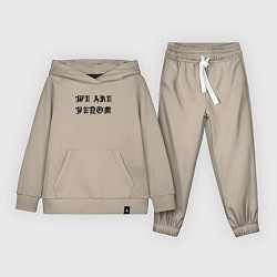 Костюм хлопковый детский We are Venom - motto, цвет: миндальный