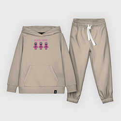 Костюм хлопковый детский Squid game pixel, цвет: миндальный