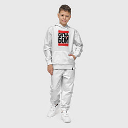 Костюм хлопковый детский Сигма бой - парень крутой, цвет: белый — фото 2