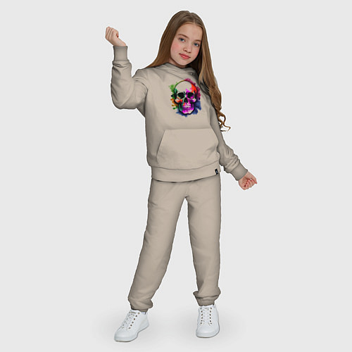Детский костюм Череп с красочными брызгами / Миндальный – фото 3