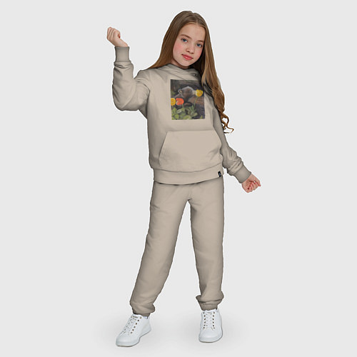 Детский костюм Мишка с тюльпанами / Миндальный – фото 3