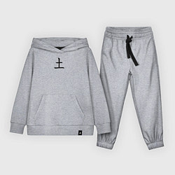 Костюм хлопковый детский Суббота японским иероглифом, цвет: меланж