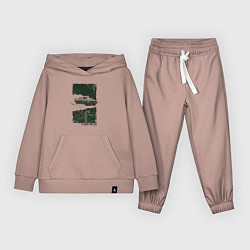 Костюм хлопковый детский Спорткар в гранж стиле, цвет: пыльно-розовый
