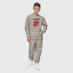 Костюм хлопковый детский Rolling Stones - logo, цвет: миндальный — фото 2