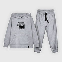 Костюм хлопковый детский Омега тролл фейс мем, цвет: меланж