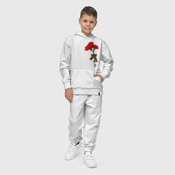 Костюм хлопковый детский Букет гвоздики и георгиевская лента, цвет: белый — фото 2