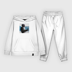 Костюм хлопковый детский Важный звонок, цвет: белый