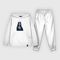 Костюм хлопковый детский Билли Айлиш с короной, цвет: белый