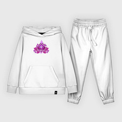 Костюм хлопковый детский Фиолетовая гжель, цвет: белый