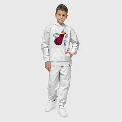 Костюм хлопковый детский Майами Хит - команда НБА, цвет: белый — фото 2
