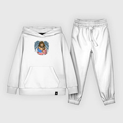 Костюм хлопковый детский USA lion angel, цвет: белый