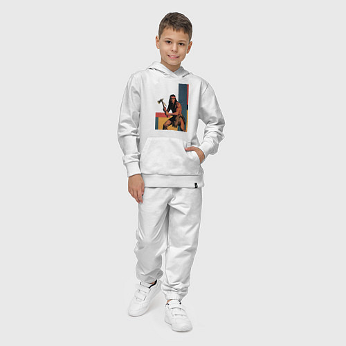 Детский костюм Индеец с томагавком поп-арт / Белый – фото 4