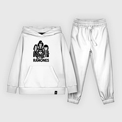 Костюм хлопковый детский Ramones силуэты, цвет: белый