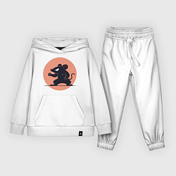 Костюм хлопковый детский Бойцовая мышь, цвет: белый